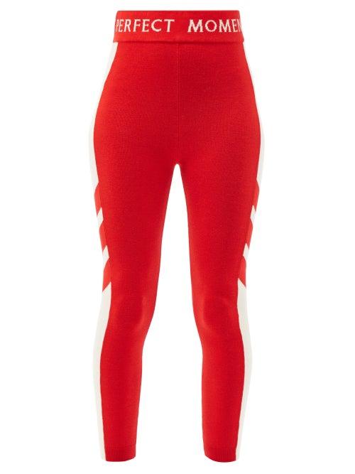 Perfect Moment - Mania Merino Wool-blend Thermal Leggings - Womens - Red