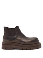 Bottega Veneta - The Tire Leather Chelsea Boots - Mens - Black Brown