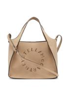 Matchesfashion.com Stella Mccartney - Stella Perforated-logo Faux-leather Tote Bag - Womens - Brown Multi