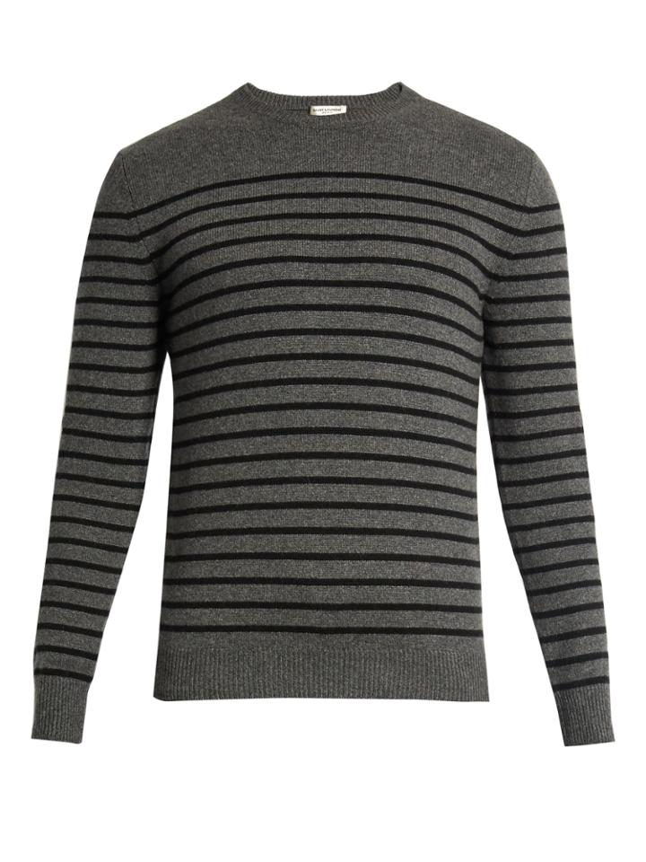 Saint Laurent Striped Cashmere Sweater