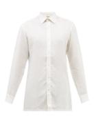 Charvet - Semi-spread Collar Linen Shirt - Mens - Cream