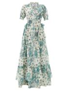 Matchesfashion.com Evi Grintela - Tuberose Cotton-voile Dress - Womens - White Print