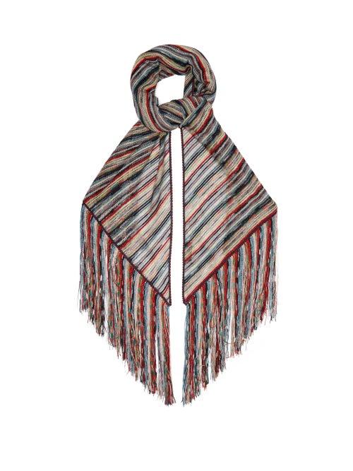 Matchesfashion.com Missoni - Metallic Stripe Knit Wrap Scarf - Womens - Multi