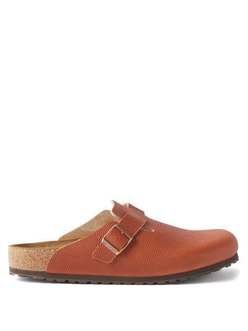 Birkenstock - Boston Leather Backless Loafers - Mens - Brown
