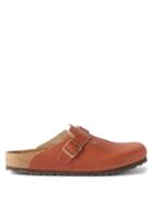 Birkenstock - Boston Leather Backless Loafers - Mens - Brown