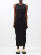 Pleats Please Issey Miyake - Technical-pleated Sleeveless Dress - Womens - Black