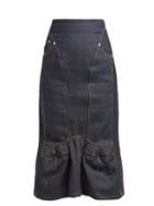 Matchesfashion.com Marine Serre - Sculpted Denim Midi Skirt - Womens - Denim