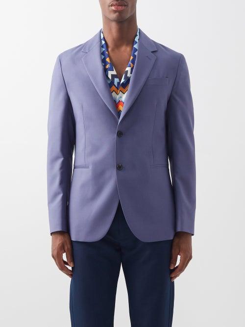 Paul Smith - Single-breasted Wool-blend Suit Jacket - Mens - Purple