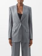 Stella Mccartney - Single-breasted Wool-flannel Suit Jacket - Womens - Grey Marl