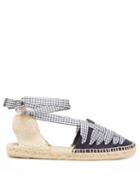 Matchesfashion.com Castaer - Jean Gingham Lace Canvas Espadrilles - Womens - Navy