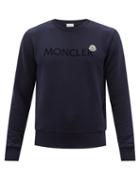 Moncler - Logo-appliqu Cotton-jersey Sweatshirt - Mens - Dark Navy