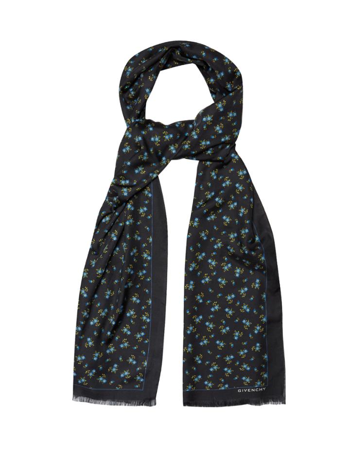 Givenchy Floral-print Cotton And Silk-blend Scarf