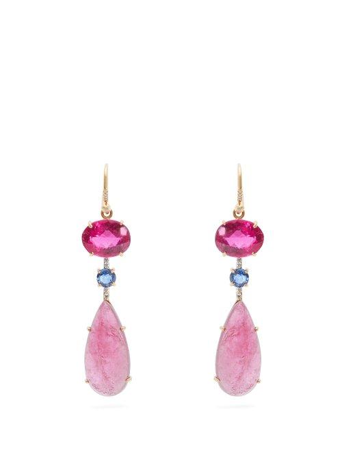 Matchesfashion.com Irene Neuwirth - Rubellite, Tourmaline & Rose Gold Earrings - Womens - Rose Gold