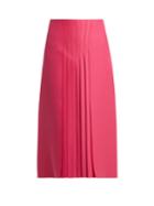 Valentino Pleated Silk And Wool-blend Skirt