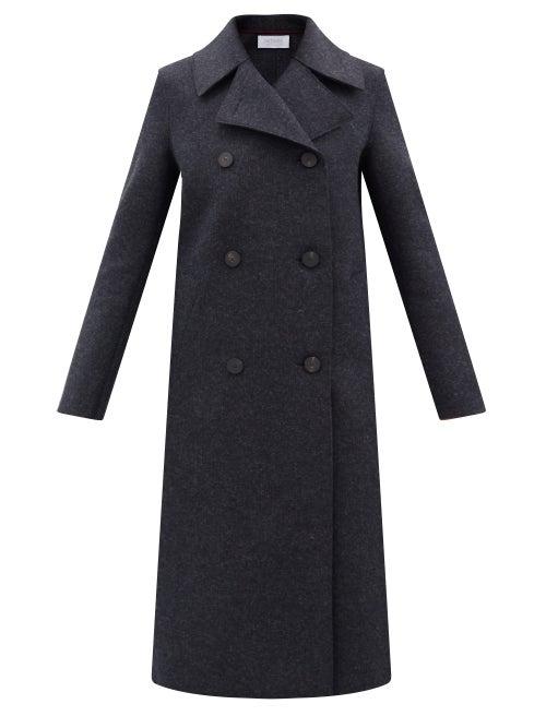 Matchesfashion.com Harris Wharf London - Double-breasted Pressed-wool Coat - Womens - Dark Grey