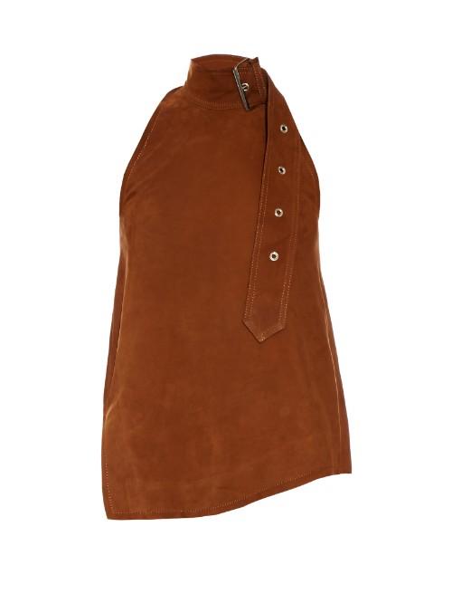 Marques'almeida Buckle-halterneck Suede Top