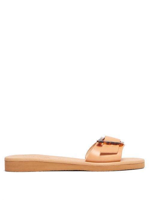 Matchesfashion.com Ancient Greek Sandals - Aglaia Leather Slides - Womens - Tan