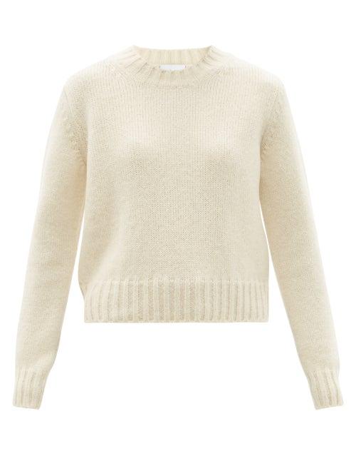 Ladies Rtw Raey - Crew-neck Alpaca-blend Textured Sweater - Womens - Ivory