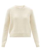 Ladies Rtw Raey - Crew-neck Alpaca-blend Textured Sweater - Womens - Ivory