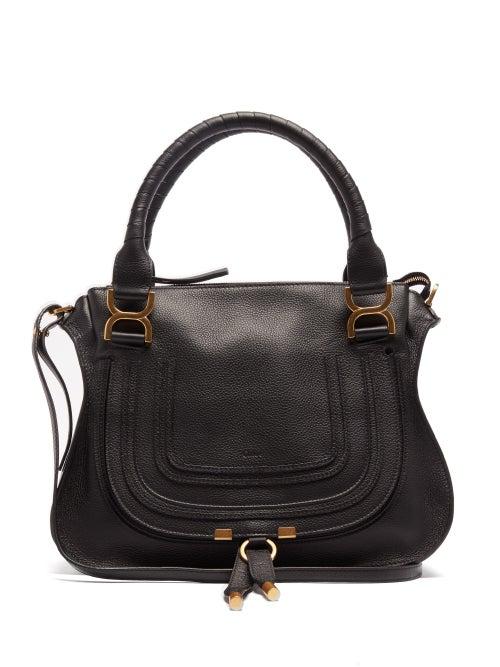 Ladies Bags Chlo - Marcie Topstitched Leather Handbag - Womens - Black
