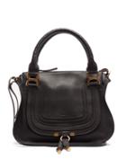 Ladies Bags Chlo - Marcie Topstitched Leather Handbag - Womens - Black