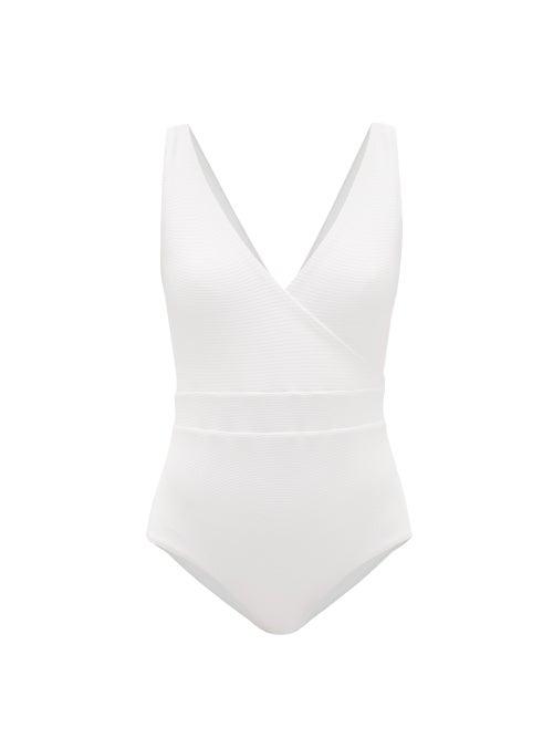 Matchesfashion.com Cossie + Co - The Ashley Honeycomb-effect Swimsuit - Womens - White