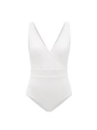 Matchesfashion.com Cossie + Co - The Ashley Honeycomb-effect Swimsuit - Womens - White