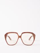 Gucci Eyewear - Oversized Round Tortoiseshell-acetate Glasses - Womens - Brown