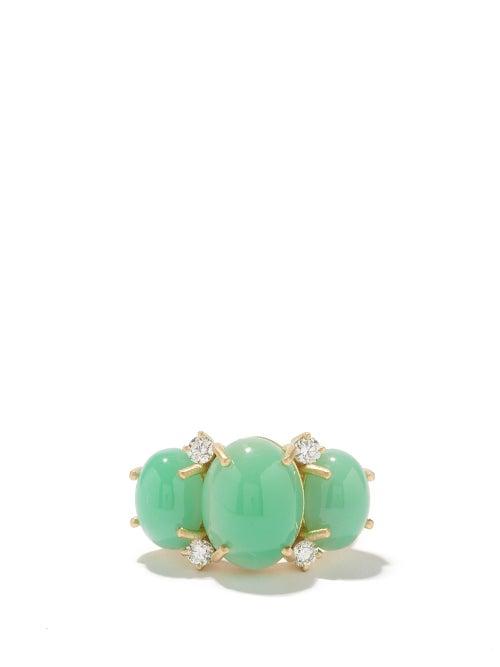 Irene Neuwirth - Gemmy Gem Chrysoprase, Diamond & 18kt Gold Ring - Womens - Multi