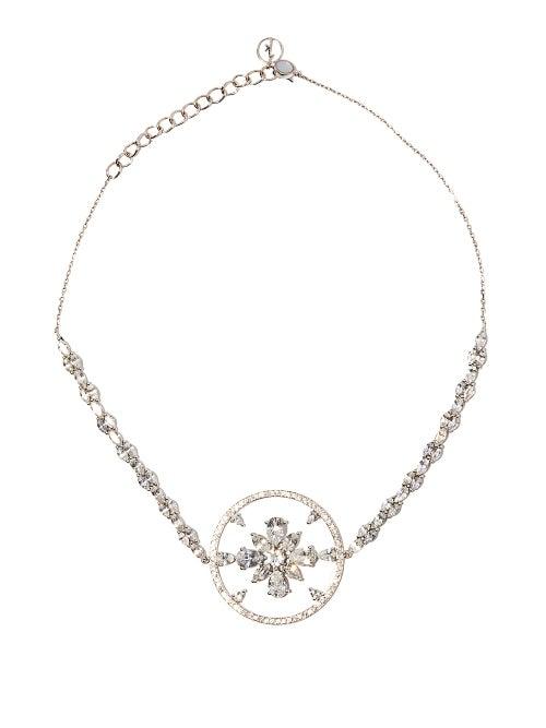 Matchesfashion.com Anissa Kermiche - Avalanche Diamond & 18kt White-gold Choker - Womens - White Gold
