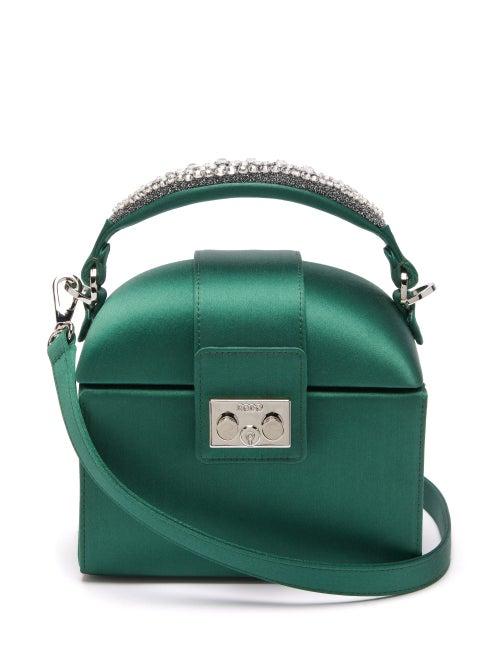 Matchesfashion.com Rodo - Trunk Crystal-embellished Satin Cross-body Bag - Womens - Green