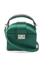 Matchesfashion.com Rodo - Trunk Crystal-embellished Satin Cross-body Bag - Womens - Green