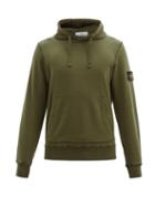 Matchesfashion.com Stone Island - Logo-patch Garment-dyed Cotton Hooded Sweatshirt - Mens - Olive Green