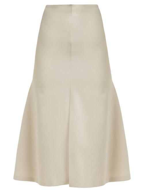 Matchesfashion.com A.w.a.k.e. Mode - High Rise Crepe Skirt - Womens - Beige