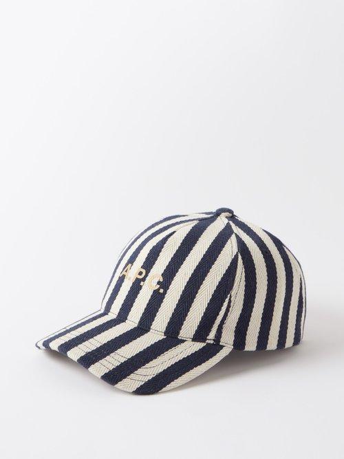 A.p.c. - Eden Striped-denim Cap - Mens - Denim