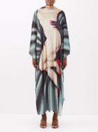 Loewe - Body-print Stretch-jersey Kaftan Dress - Womens - Blue Multi