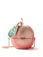 Judith Leiber - Peach Crystal-embellished Clutch - Womens - Pink Multi