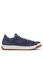 Matchesfashion.com Burberry - Timsbury Perforated Logo Low Top Suede Trainers - Mens - Blue