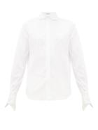 Matchesfashion.com Brunello Cucinelli - Cutaway Collar Cotton Blend Shirt - Womens - White