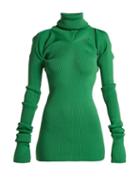 Matchesfashion.com Marni - Ribbed Knit Roll Neck Sweater - Womens - Green