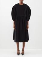 The Meaning Well - Margot Upcycled Cotton-velvet Midi Dress - Womens - Black
