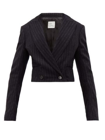 Matchesfashion.com Hillier Bartley - Cropped Pinstripe Wool Jacket - Womens - Navy White