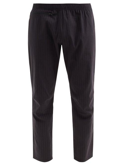 Matchesfashion.com South2 West8 - Pinstriped Canvas Straight-leg Trousers - Mens - Black