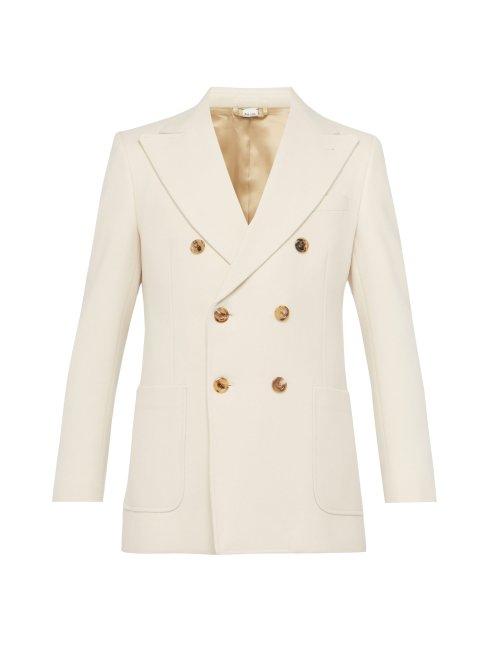 Matchesfashion.com Gucci - Double Breasted Wool Felt Jacket - Mens - Ivory
