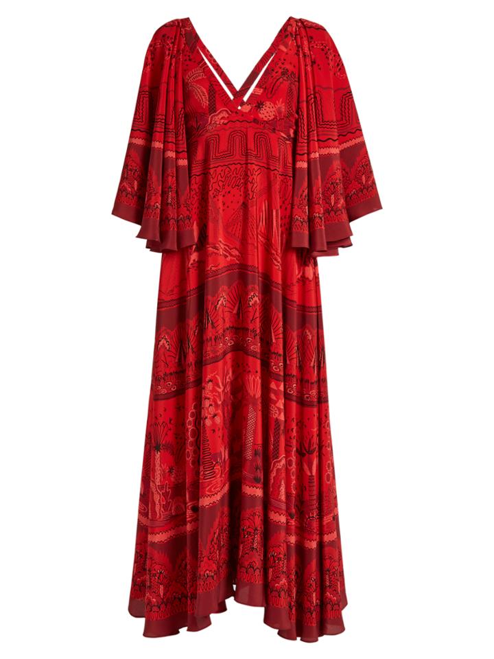 Valentino The Garden Of Earthly Delights-print Silk Dress