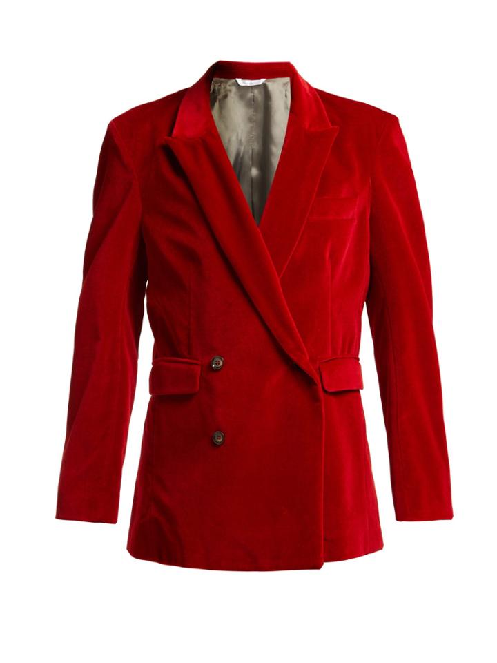 Aries Double-breasted Velvet Blazer