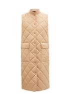 Burberry - Coldblow Long Quilted Cotton Gilet - Womens - Camel