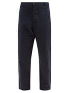 Matchesfashion.com Oliver Spencer - Judo Cotton-twill Straight-leg Trousers - Mens - Navy