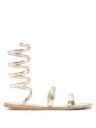 Matchesfashion.com Ancient Greek Sandals - Offis Spiral-strap Metallic-leather Sandals - Womens - Gold