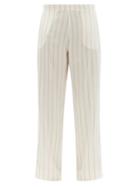 Ladies Lingerie Asceno - London Striped Sandwashed-silk Pyjama Trousers - Womens - Pink Stripe
